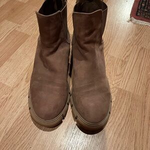 Women's Tan Suede Combat Boots